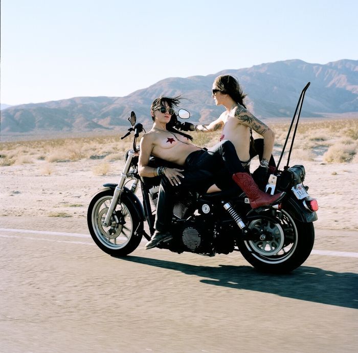 Girls on a motorcycle in Bansi